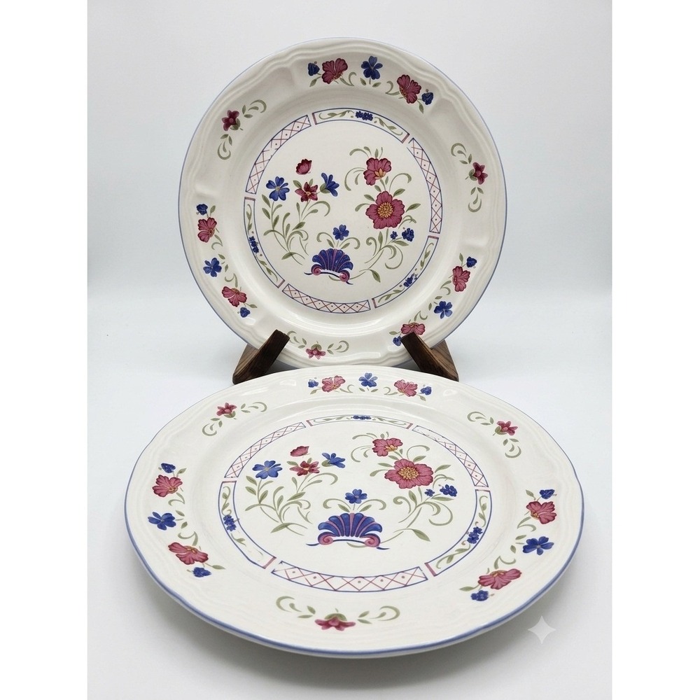 Tienshan Stoneware La Provence 11' Dinner Plates Set of 5 Floral Country Cottage
